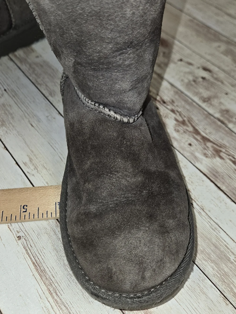 UGG Australia Kids Gray Bailey Bow II Suede Sheepskin Boots Size Unknown
